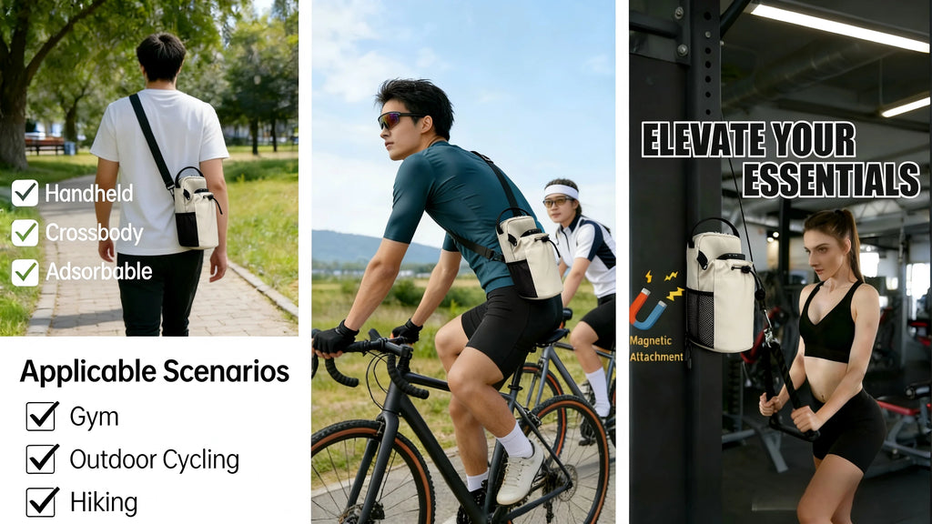 Magnetic Gym Bag – Compact Organiser with Phone Pocket & Water Bottle Pouch