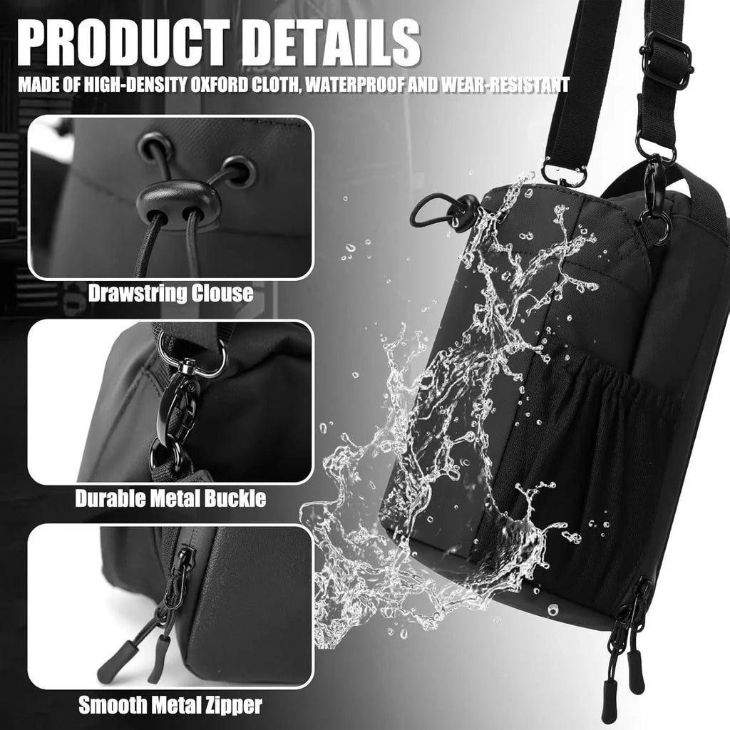 Magnetic Gym Bag – Compact Organiser with Phone Pocket & Water Bottle Pouch