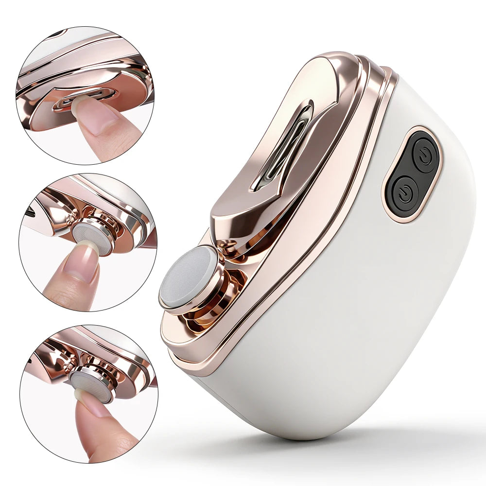 2 In 1 Electric Nail Clippers Manicure Anti-Splash Nail Trimmer For Baby Finger Toe Scissors Pedicure Thick Nails Cutter Tools