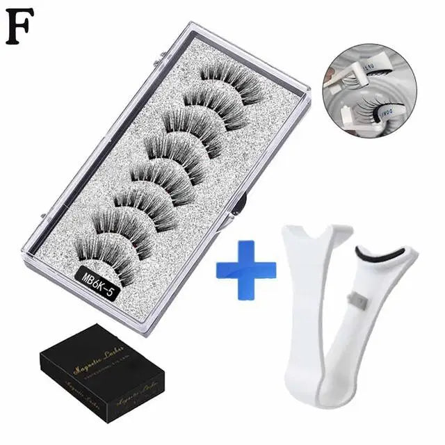 3D Magnetic Eyelashes Kit – Reusable Handmade False Lashes with 5 Magnets & Tweezers